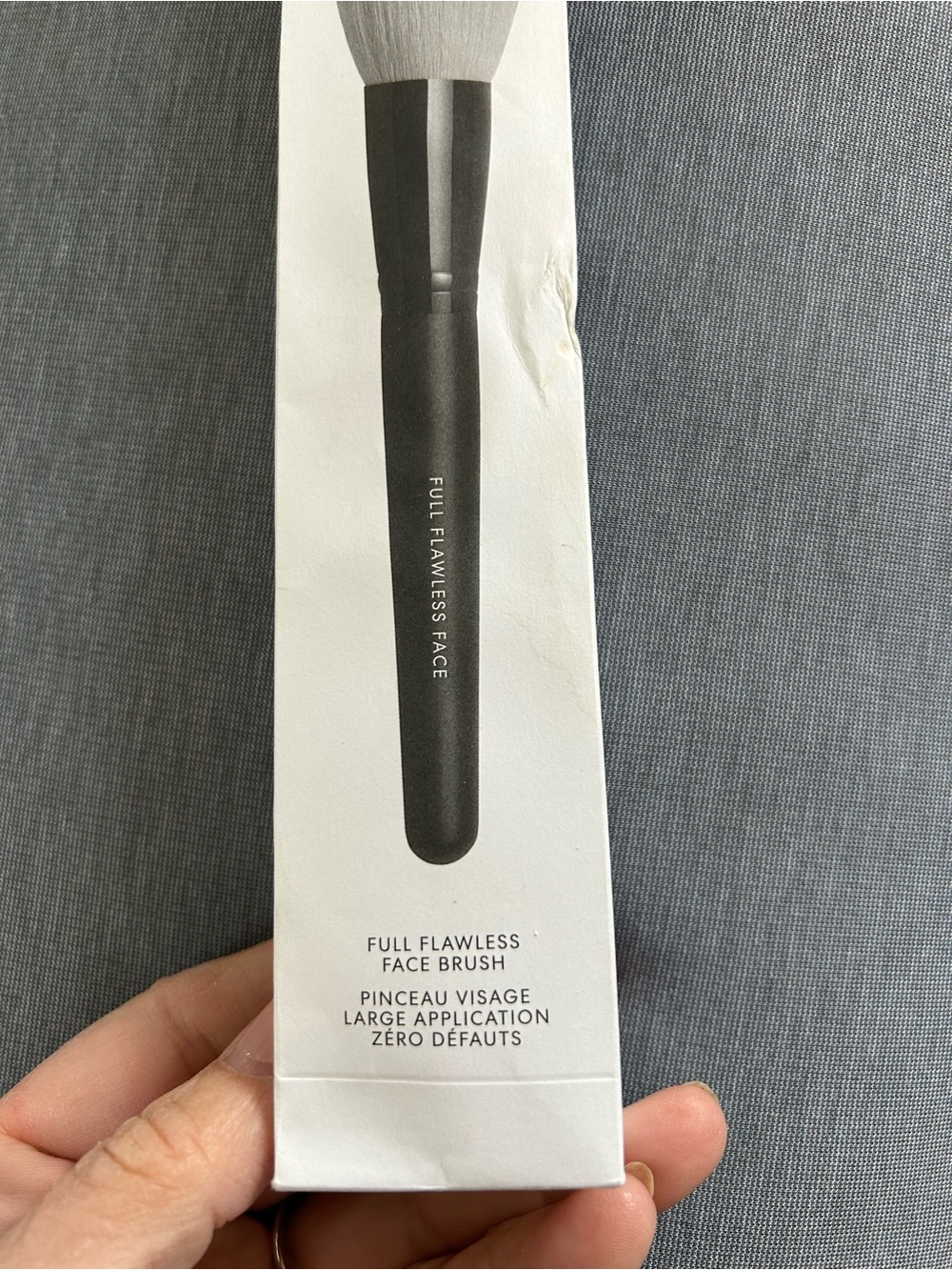 NWT! TWO bareMinerals Full Flawless Face Brushes (black handle, gray bristles) - Picture 2 of 6